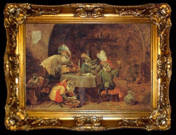 framed  David Teniers Smokers and Drinkers, ta009-2